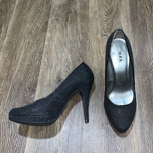 M.P.S Glittery Black Heels